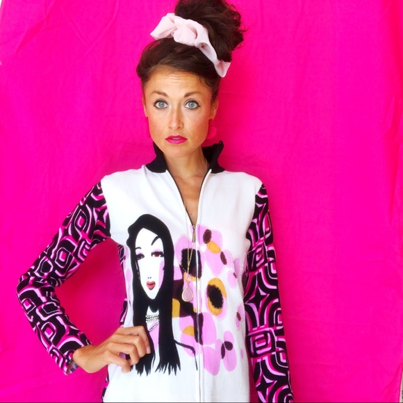 RARE Custo Barcelona Pink Jewel-Embroidered Jacket